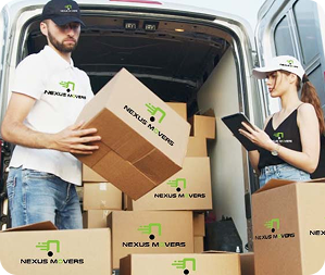 Nexus Movers team packing boxes