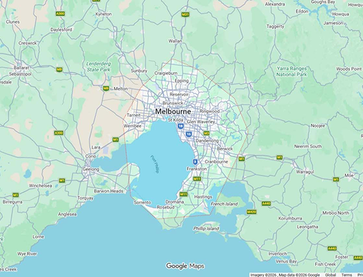 Map of areas Nexus Movers serves across Melbourne